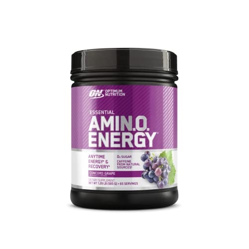 Optimum Nutrition Amino Energy - Pre Workout with Green Tea, BCAA, Amino Acids, Keto Friendly, Green Coffee Extract, Energy Powder - Concord Grape, 65 Servings (Packaging May Vary) - Image 1