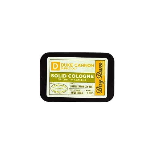 Duke Cannon Supply Co. Solid Cologne for Men Bay Rum (Citrus Musk, Cedarwood, Island Spice) - Concentrated Balm, Travel-Friendly Convenient Tin, Made with Natural & Organic Ingredients 1.5 oz (1 unit) - Image 8