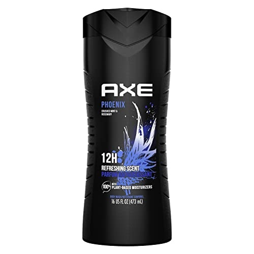 AXE Body Wash 12h Refreshing Scent Phoenix Crushed Mint and Rosemary Men's Body Wash with 100 percent Plant-Based Moisturizers 16 oz - Image 1