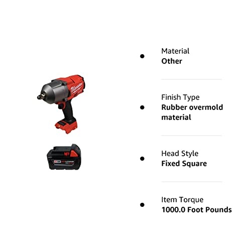 Milwaukee 2767-20 1/2" High Torque Impact Wrench w/ 48-11-1850 5.0Ah Battery - Image 2