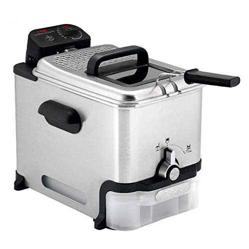 T-fal 3.5L Deep Fryer with Oil Filtration System: 1700W Stainless Steel Fryer, Dishwasher Safe Parts, Digital Timer, Adjustable Temperature Control for Perfect Golden Crispy Results - Image 1