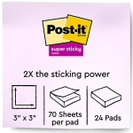 Post-it Super Sticky Notes, 3x3 in, 24 Pads, 2x the Sticking Power,Energy Boost Collection, Bright Colors (Orange, Pink, Blue, Green), Recyclable (654-24SSAU-CP) - Image 13