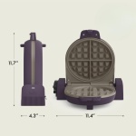bella Flip-n-Store Belgian Waffle Maker, EverGood™ Ceramic Nonstick Coating, Fits-anywhere™ Kitchenware, Power Indicator Light & Touch Handle, 7” Wide & 1" Deep Plates, 1000 Watt, Plum - Image 3