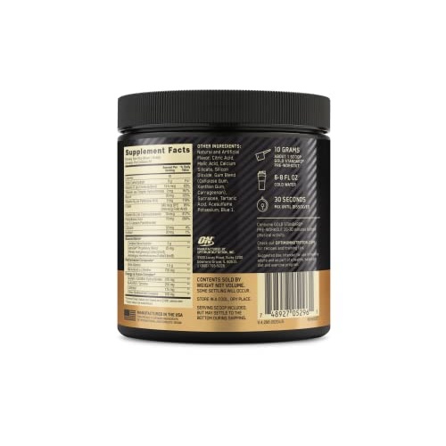 Optimum Nutrition Gold Standard Pre-Workout, Vitamin D for Immune Support, with Creatine, Beta-Alanine, and Caffeine for Energy, Keto Friendly, Blueberry Lemonade, 30 Servings (Packaging May Vary) - Image 8