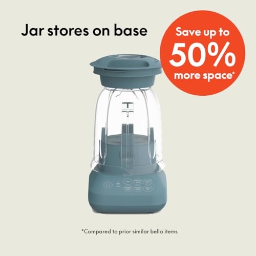 bella 10 Speed Countertop Blender, Juicer & Smoothie Maker, Fits-anywhere™ Kitchenware, Slim Flip & Store Design, Dishwasher Safe 48oz Capacity Pitcher & Lid, Stainless Steel Blade, 450 Watt, Surf - Image 8
