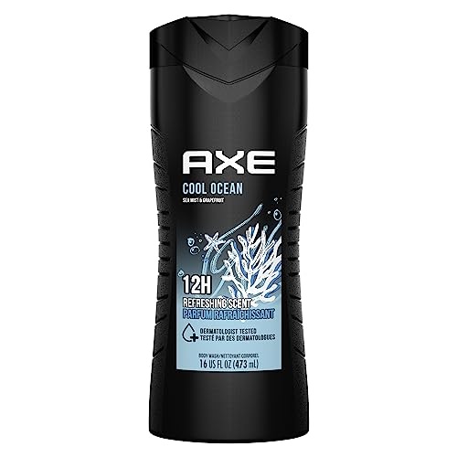 AXE Cool Ocean Men's Body Wash With Essential Oils 12H Refreshing Scent Body Wash For Men, Clean and Fresh Scent 16 oz - Image 1