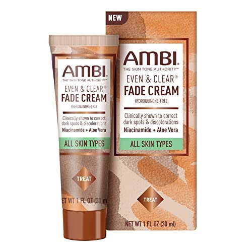 Ambi Even & Clear Fade Cream, Hydroquinone-free, Hyperpigmentation Treatment, Dark Spot Corrector, Results In As Little As 4 Weeks, Niacinamide, Aloe Vera, Vitamin C, 1 Fl Oz - Image 1