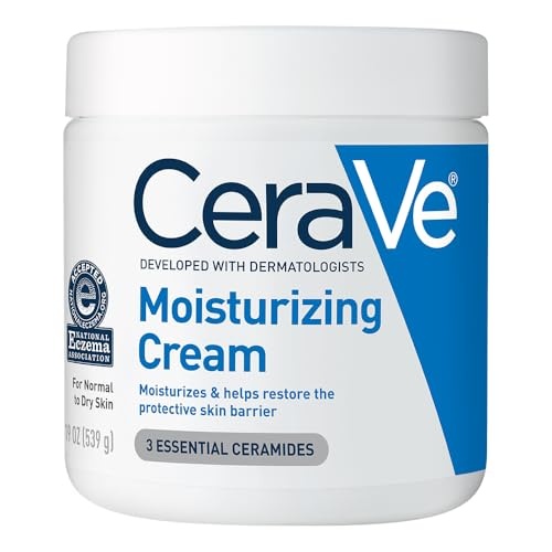 CeraVe Moisturizing Cream | Body and Face Moisturizer for Dry Skin | Body Cream with Hyaluronic Acid and Ceramides | Daily Moisturizer | Oil-Free | Fragrance Free | Non-Comedogenic | 19 Ounce - Image 1
