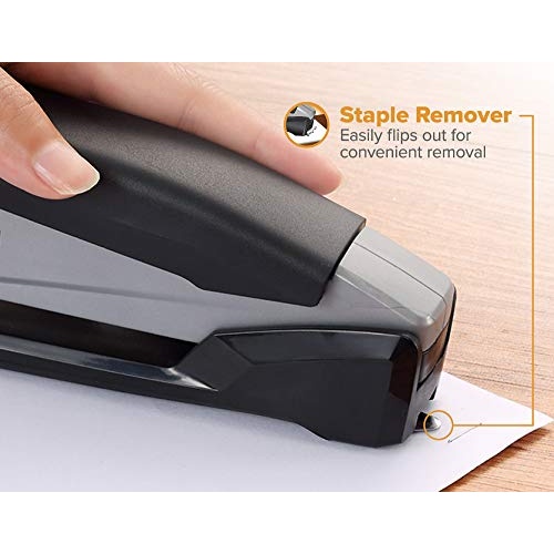 Bostitch Office Executive 3 in 1 Stapler, Includes 210 Staples and Integrated Staple Remover, One Finger Stapling, No Effort, 20 Sheet Capacity, Spring Powered Stapler, Black/Gray (INP20) - Image 7