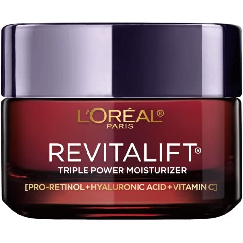 L'Oreal Paris Revitalift Triple Power Anti-Aging Face Moisturizer, Pro Retinol, Hyaluronic Acid & Vitamin C, Reduce Wrinkles 1.7 Oz - Image 1