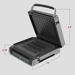 George Foreman Family Size (4-6 Servings), GRD6090B Smokeless-Digital Smart Select, Stainless Steel - Image 2