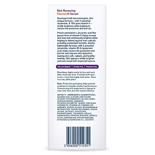 CeraVe Vitamin C Serum with Hyaluronic Acid | Skin Brightening Serum for Face with 10% Pure Vitamin C | Fragrance Free | 1 Fl. Oz - Image 2