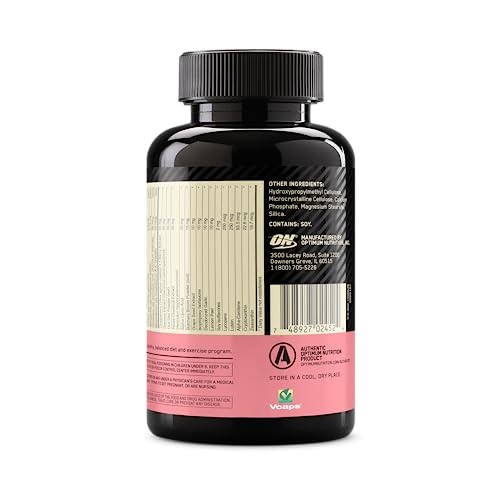 Optimum Nutrition Opti-Women, Vitamin C, Zinc and Vitamin D for Immune Support Womens Daily Multivitamin Supplement with Iron, Capsules, 120 Count - Image 2