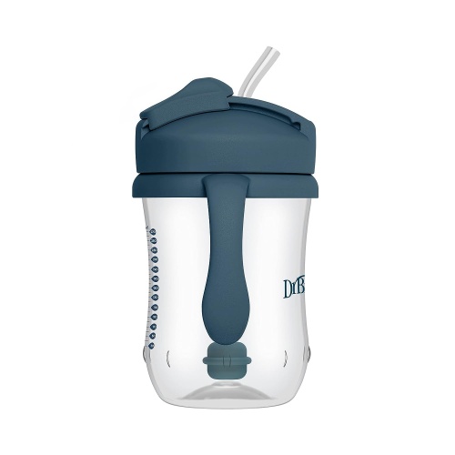 Dr. Brown's Milestones, Baby's First Straw Cup Sippy Cup with Straw, 6m+, 9oz/270ml, 2 Pack, Dark Blue & Vintage Yellow, BPA Free - Image 7