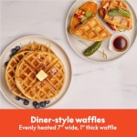bella Flip-n-Store Belgian Waffle Maker, EverGood™ Ceramic Nonstick Coating, Fits-anywhere™ Kitchenware, Power Indicator Light & Touch Handle, 7” Wide & 1" Deep Plates, 1000 Watt, Plum - Image 5