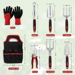 Gardening Tool Set, 8 Pieces Aluminum Heavy Duty Gardening Kit with Ergonomic Handles, Gardening Bag, Ideal Gardening Tool Set - Gifts for Men and Women - Image 7