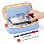 EASTHILL Big Capacity Pencil Pen Case Office College School Large Storage High Capacity Bag Pouch Holder Box Organizer Light Blue - Image 2