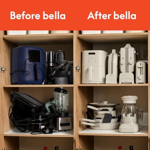 Bella 10"x 20" Ceramic Fold-n-Store Dual Temp Griddle, Fits-anywhere Kitchenware, EverGood Ceramic Nonstick Coating, 2 Temperature Zones up to 400°F​, Dishwasher Safe Drip Tray, 1500 Watt, Oatmilk - Image 2