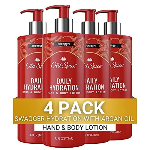 Old Spice Daily Hydration Hand & Body Lotion for Men, Swagger with Argan Oil, 16 oz, Pack of 4 - Image 1