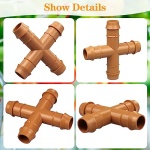 iRunning Drip Irrigation Fittings Barbed Cross Tee for 1/2" Irrigation Tubing(0.600" ID), 14 Pieces Barbed 4 Way Connectors, Drip Line 4 Way Couplings for Drip Sprinkler Garden Lawn Systems - Image 6