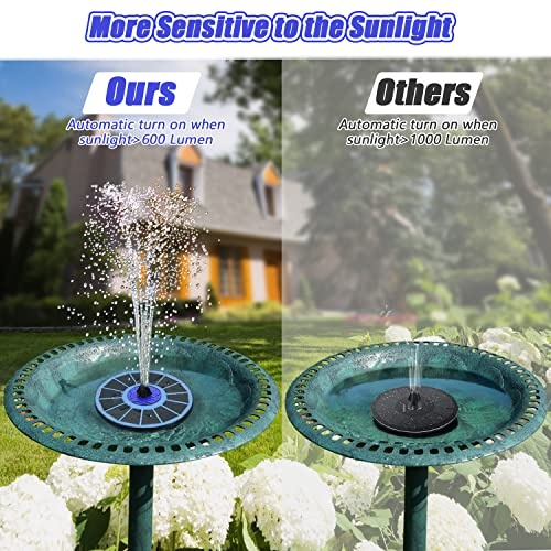 SZMP Solar Fountain 2023 Upgrade, 3.5W Solar Powered Bird Bath Fountains with Flower, Outdoor Water Feature Solar Fountain Pump with 7-in-1 Nozzles, 4 Fixed Pipes for Humingbirds, Garden, Pool, Pond - Image 3