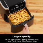 Ninja Air Fryer Pro 4-in-1 with 5 QT Capacity, Air Fry, Roast, Reheat, Dehydrate, Air Crisp Technology with 400F for hot, 120 Volts, Nonstick Basket & Crisper Plate, Grey, AF141 - Image 9