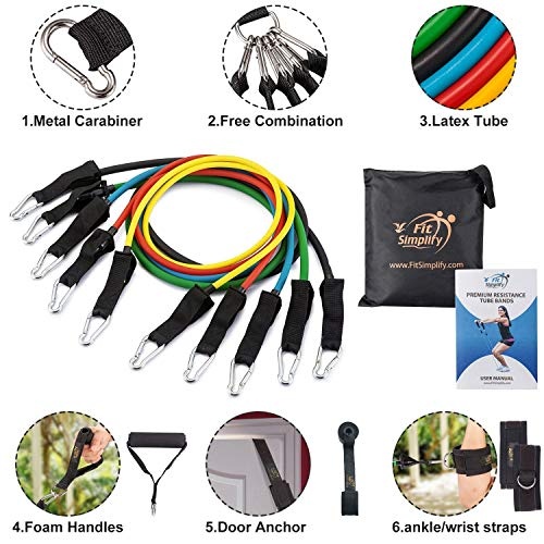 Fit Simplify Resistance Tube Bands 12 Piece Set with Instruction Booklet - Image 8
