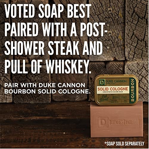 Duke Cannon Supply Co. Solid Cologne for Men Bourbon (Woodsy, Charred Oak Barrel Scent) - Concentrated Balm, Travel-Friendly Convenient Tin, Made with Natural & Organic Ingredients, 1.5 oz (1 unit) - Image 4