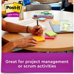 Post-it Super Sticky Notes, 3x3 in, 24 Pads, 2x the Sticking Power,Energy Boost Collection, Bright Colors (Orange, Pink, Blue, Green), Recyclable (654-24SSAU-CP) - Image 11