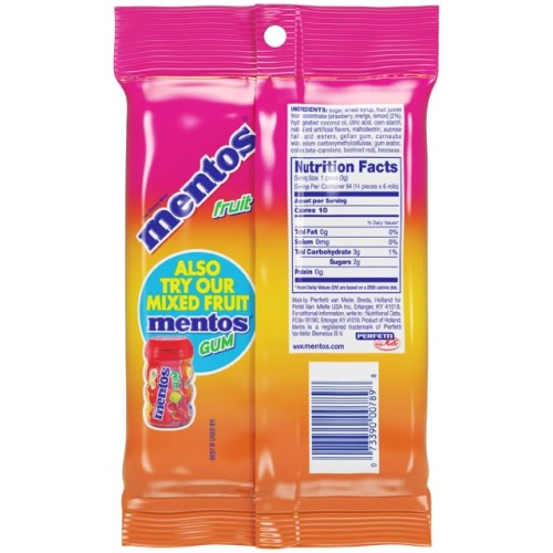 Mentos Candy, Mint Chewy Candy Roll, Fruit, Non-Melting, 1.32 Oz , 6 count(Pack of 1) - Image 2
