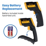 Etekcity Infrared Thermometer Gun 1080, Pizza Oven Accessories, Laser Food Meat Pool Surface Thermometer, Temperature Temp Gun for Cooking, Griddle Hvac Tools, -58°F to 1130°F, Yellow - Image 5