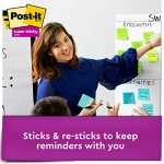 Post-it Super Sticky Notes, 3x3 in, 24 Pads, 2x the Sticking Power,Energy Boost Collection, Bright Colors (Orange, Pink, Blue, Green), Recyclable (654-24SSAU-CP) - Image 12
