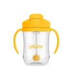Dr. Brown's Milestones, Baby's First Straw Cup Sippy Cup with Straw, 6m+, 9oz/270ml, 2 Pack, Dark Blue & Vintage Yellow, BPA Free - Image 9