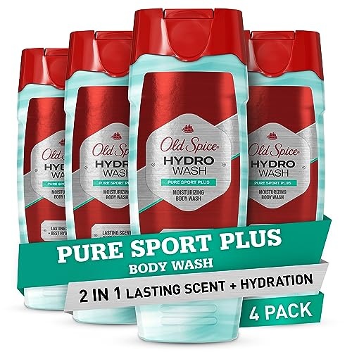 Old Spice Hydro Body Wash for Men, Pure Sport Plus Scent, Hardest Working Collection, 16.0 oz (Pack of 4) - Image 1