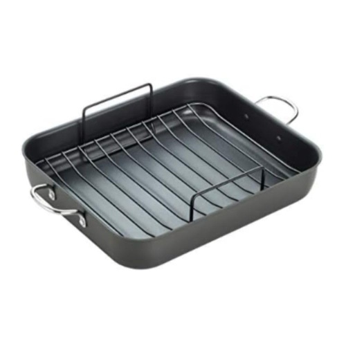 T-fal Ultimate Hard Anodized Nonstick Roasting Pan 16 Inchx13 Inch Roaster Pan, Pots and Pans, Cookware Black - Image 1
