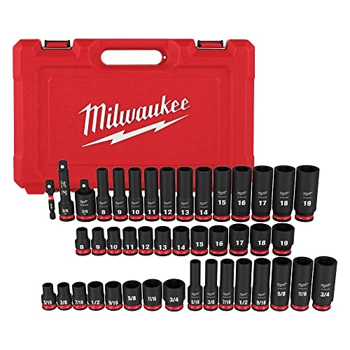 Milwaukee 49-66-7009 43PC SHOCKWAVE Impact Duty 3/8" Drive SAE & Metric Deep 6 Point Socket Set - Image 1