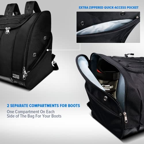 OutdoorMaster Boot Bag POLAR BEAR - 50L Ski Boots and Snowboard Boots Bag, Excellent for Travel with Waterproof Exterior & Bottom - for Men, Women and Youth - Black - Image 4