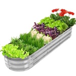 GADI Raised Garden Bed Kit for Vegetables Flower Galvanized Metal Planter Boxs Designed for Easy DIY and Cleaning Not Twist Or Rot (Silver) - Image 6