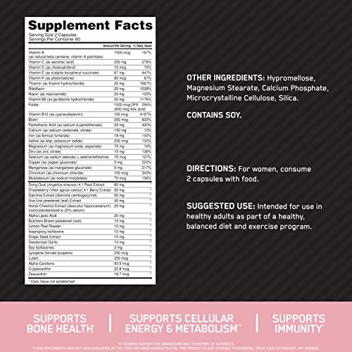 Optimum Nutrition Opti-Women, Vitamin C, Zinc and Vitamin D for Immune Support Womens Daily Multivitamin Supplement with Iron, Capsules, 120 Count - Image 8