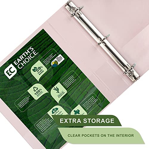 Samsill Earth's Choice, 1.5-Inch Durable D-Ring View Binder 4 Pack, USDA Certified Biobased, Eco-Friendly, Boho Assortment - Image 4