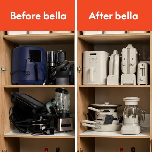 bella Flip-n-Store Belgian Waffle Maker, EverGood™ Ceramic Nonstick Coating, Fits-anywhere™ Kitchenware, Power Indicator Light & Touch Handle, 7” Wide & 1" Deep Plates, 1000 Watt, Oatmilk - Image 2