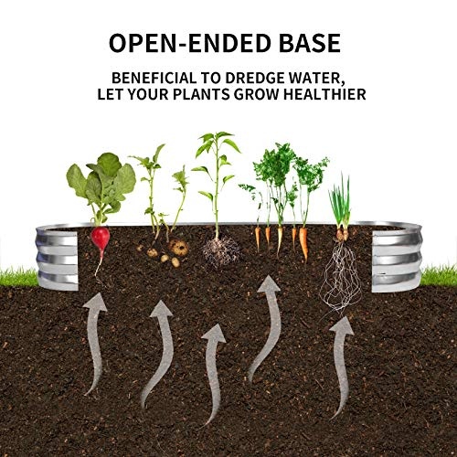 GADI Raised Garden Bed Kit for Vegetables Flower Galvanized Metal Planter Boxs Designed for Easy DIY and Cleaning Not Twist Or Rot (Silver) - Image 5