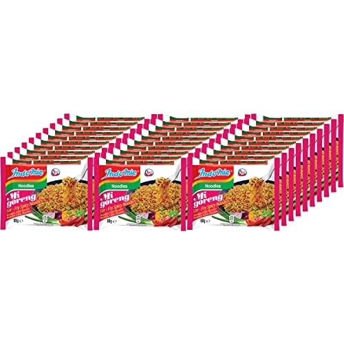 Indomie Mi Goreng Instant Stir Fry Noodles, Halal Certified, Hot & Spicy / Pedas Flavor (Pack of 30), 2.82 Ounce (Pack of 30) - Image 1