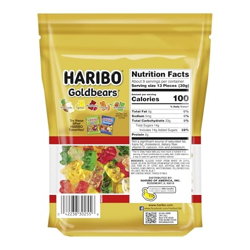 HARIBO Goldbears, Gummi Candy, 10 oz Resealable Bag, Assorted Flavors - Image 3