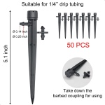 Topiverse 50 Pcs Drip Irrigation Emitters, Adjustable Flow 0-18 GPH Irrigation Drippers with Stake, 360 Degree Flow Sprinkler Head, Micro Sprinkler for Garden Patio Lawn Flower Bed - Image 7