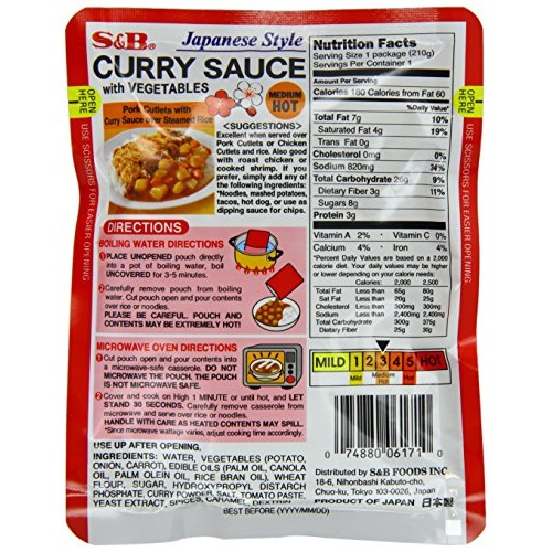 S&B Curry Sauce with Vegetables Medium Hot,7.4 Ounce (Pack of 10) - Image 5
