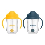 Dr. Brown's Milestones, Baby's First Straw Cup Sippy Cup with Straw, 6m+, 9oz/270ml, 2 Pack, Dark Blue & Vintage Yellow, BPA Free - Image 14