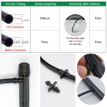 Topiverse 50 Pcs Drip Irrigation Emitters, Adjustable Flow 0-18 GPH Irrigation Drippers with Stake, 360 Degree Flow Sprinkler Head, Micro Sprinkler for Garden Patio Lawn Flower Bed - Image 5