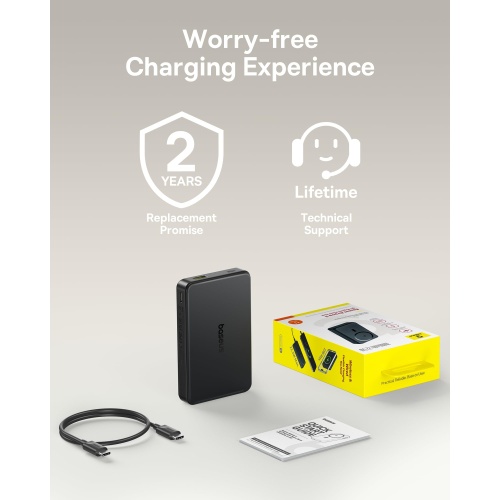 Baseus Magsafe Portable Charger, Qi2 Certified 10,000mAh Magnetic Power Bank, 2-Port Wireless Magsafe Battery Pack with Fast Charging USB-C & USB-A for iPhone 16/15/14/13/12 Series, 2025 New Version - Image 2