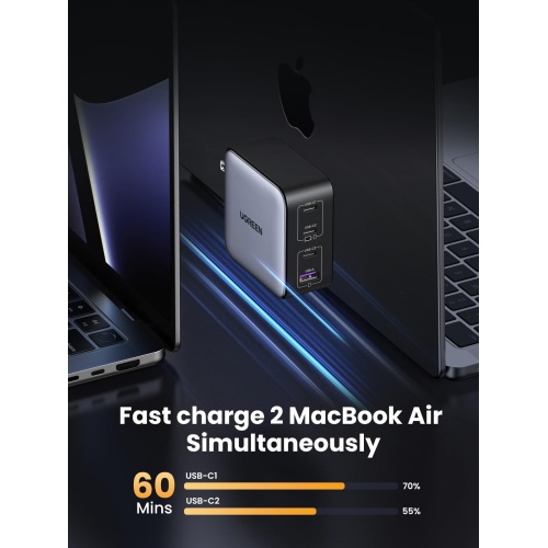 UGREEN 100W USB C Charger, Nexode 4-Port GaN Foldable Compact Fast Laptop Charger Power Adapter for MacBook Pro/Air, iPad Pro, iPhone 16 Pro, Galaxy S25/S24, Steam Deck, Google Pixelbook, and More - Image 7